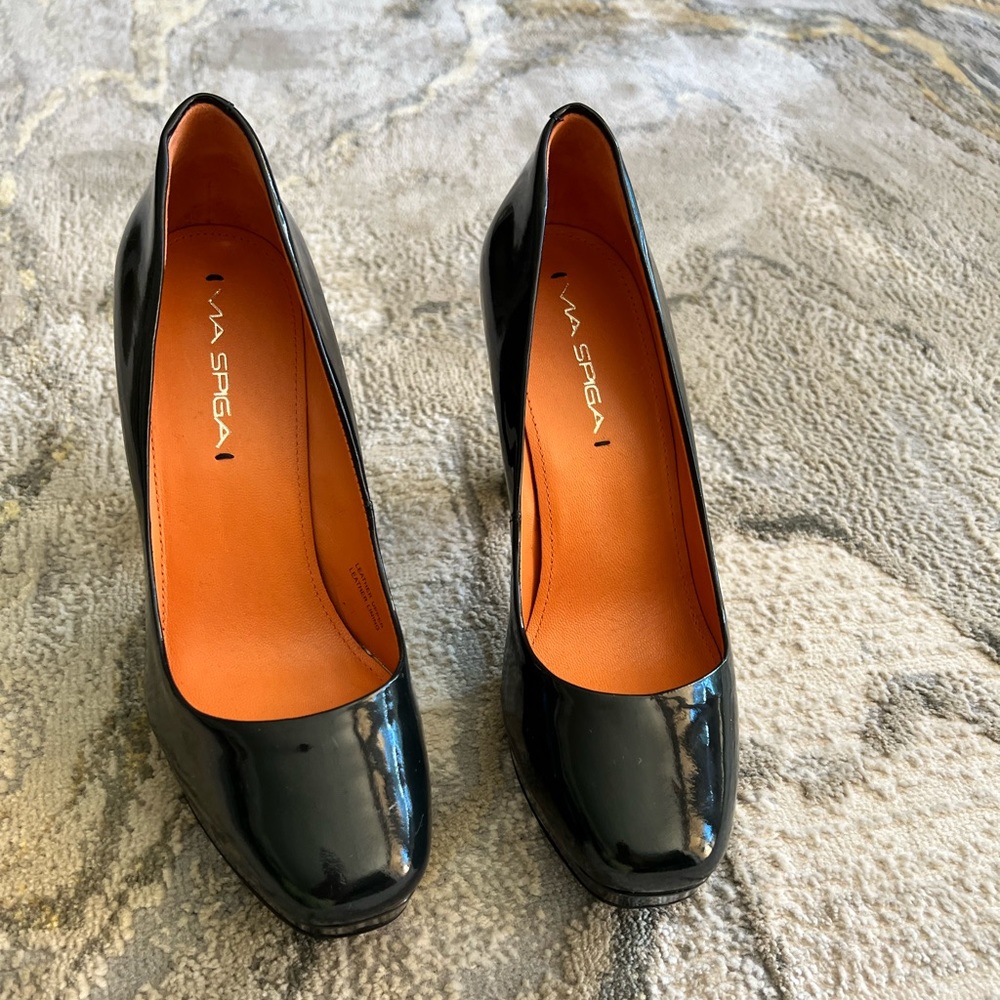 Patent Navy Via Spiga Platform Pump 7